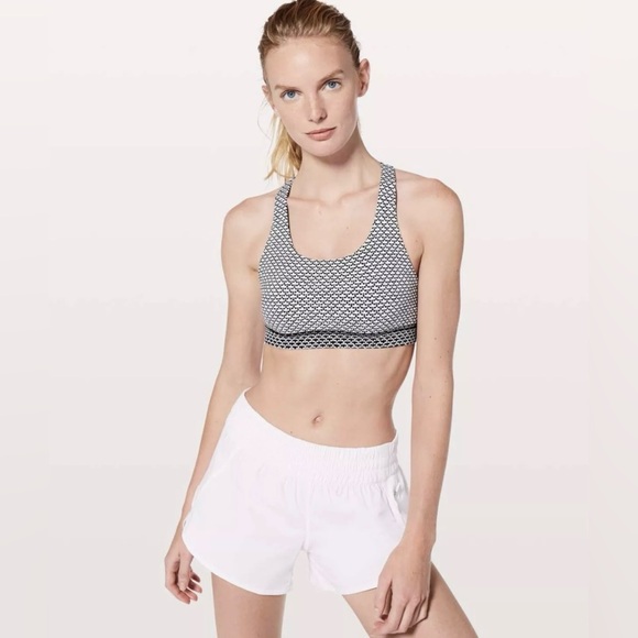 LULULEMON Womens Black White Monochromic Time To Sweat Medium Support Bra - Picture 2 of 6